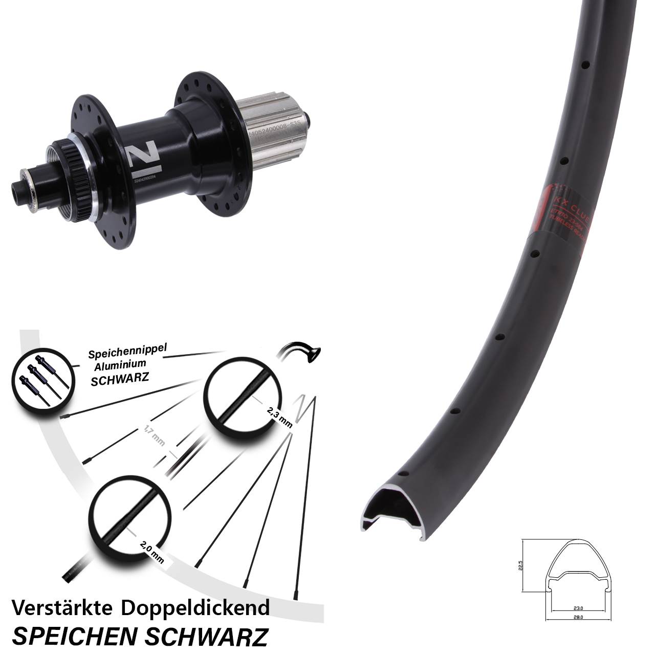 Disc Laufrad 28 Zoll KX Clue Novatec D042 8-12 fach für Schnellspanner