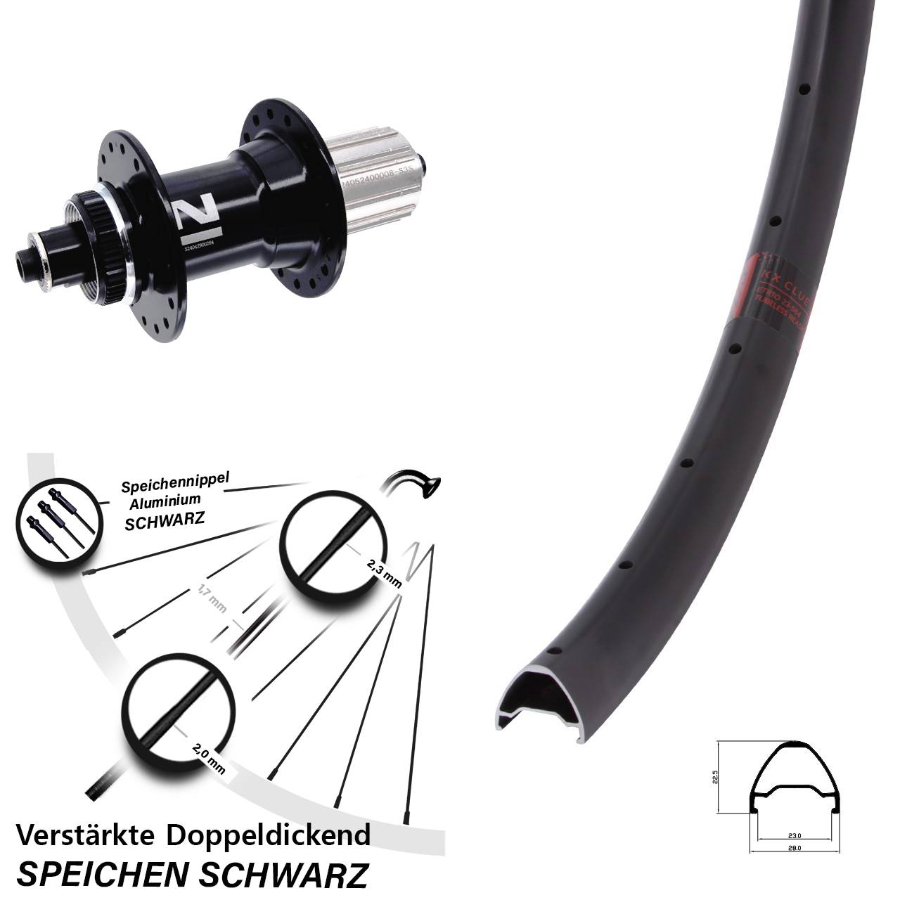 Disc Laufrad 28 Zoll KX Clue Novatec D042 8-12 fach für Schnellspanner