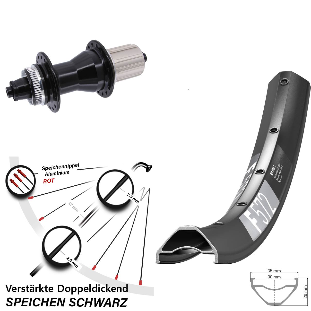 Disc Hinterrad für Schnellspanner 29 Zoll DT Swiss F572 Novatec CL-135 8-12 fach