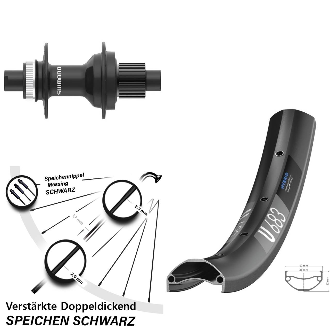 DT Swiss U683 FH-MT410 27,5 Zoll Hinterrad Centerlock 12x142 Micro Spline