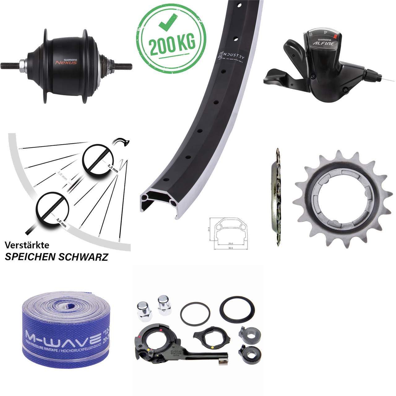 Hinterrad 26 Zoll KX Industry Shimano Nexus 8-Gang Premium
