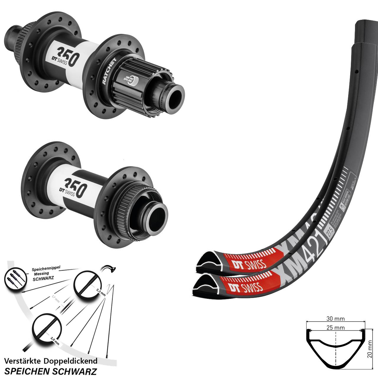 DT Swiss XM421-350 Boost 29 Zoll Laufradsatz Centerlock 15x110 12x148 Micro Spline