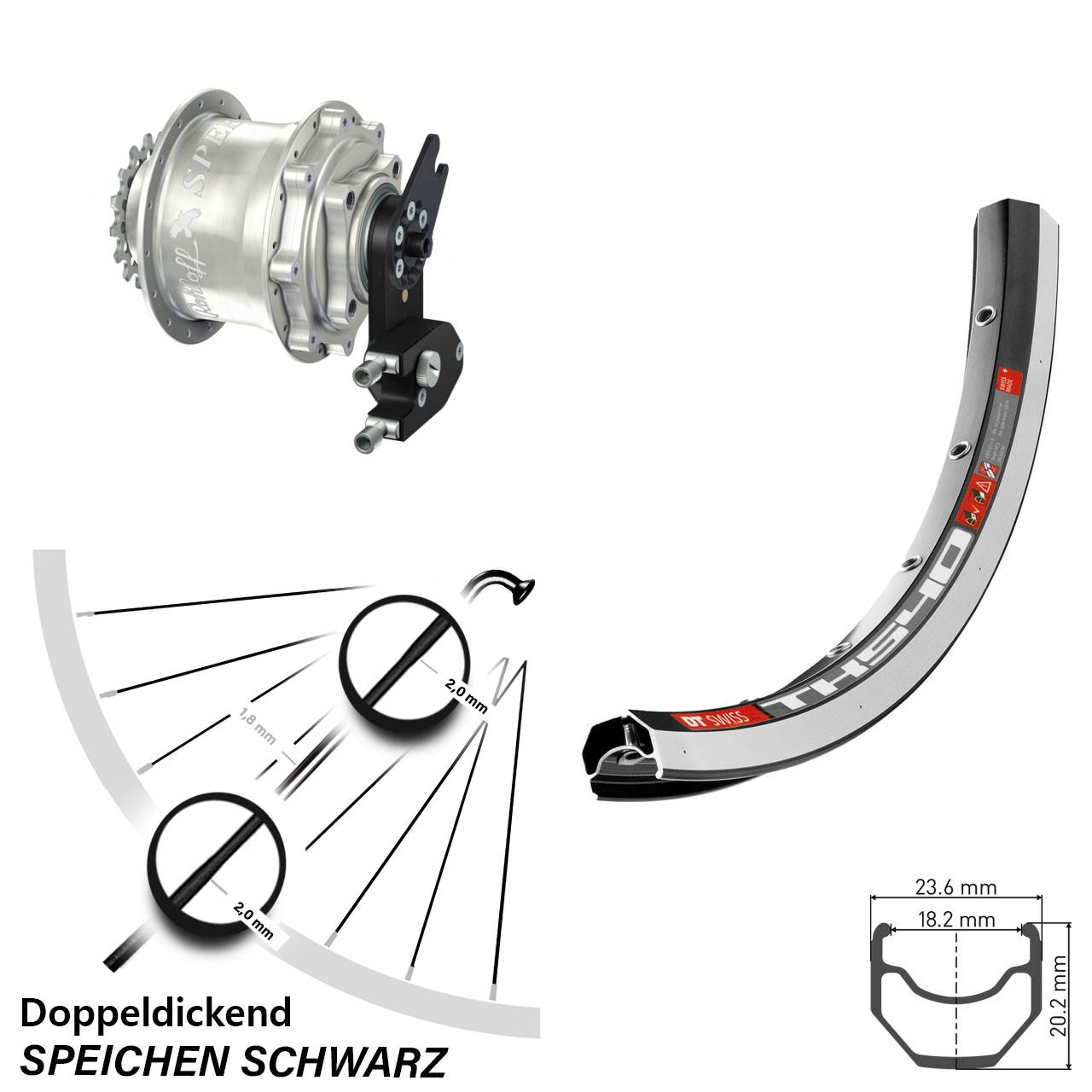 28 Zoll Hinterrad DT Swiss TK 540 Rohloff Speedhub CC OEM DB