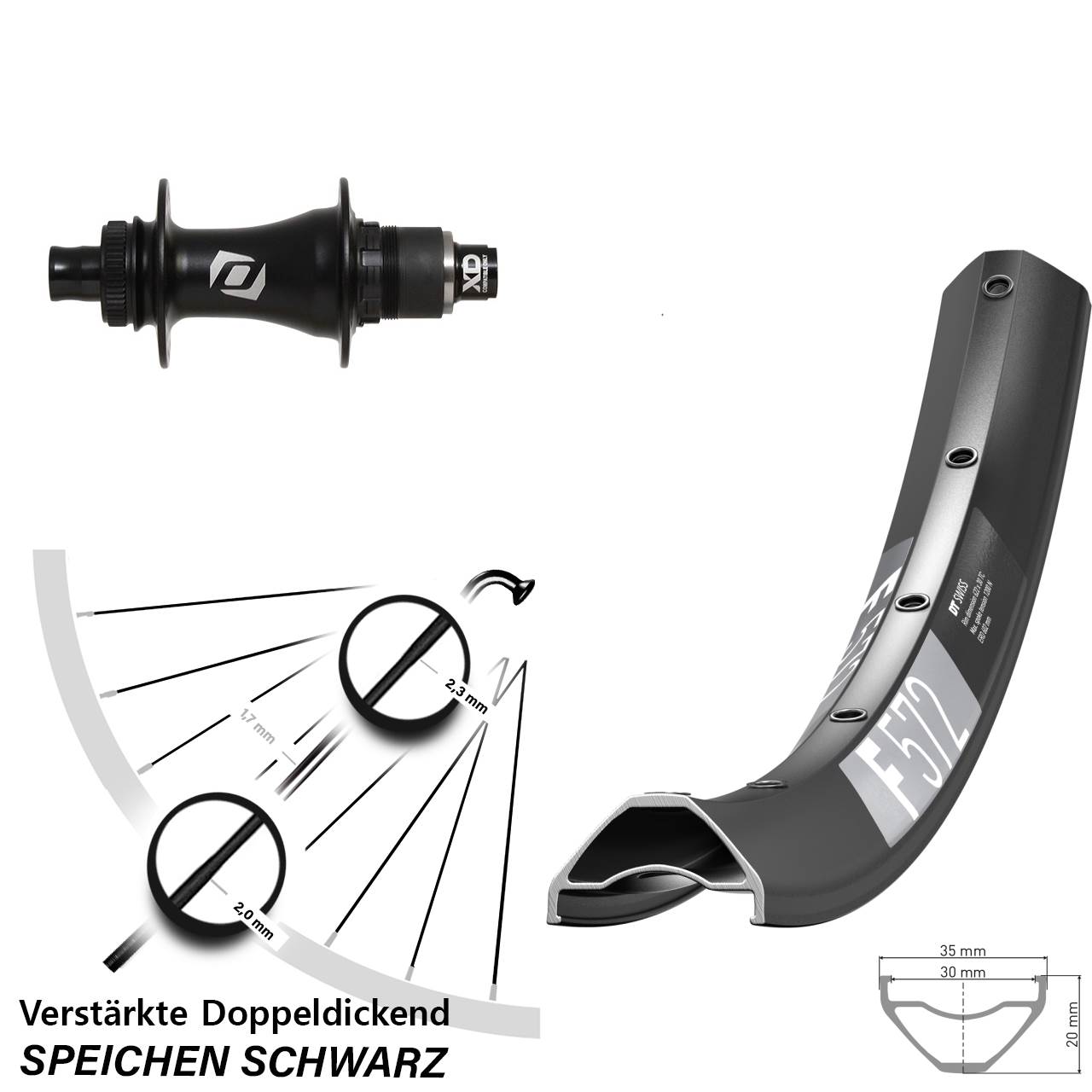 29 Zoll DT Swiss F572 Syncros SRAM XD Disc Hinterrad 12x148