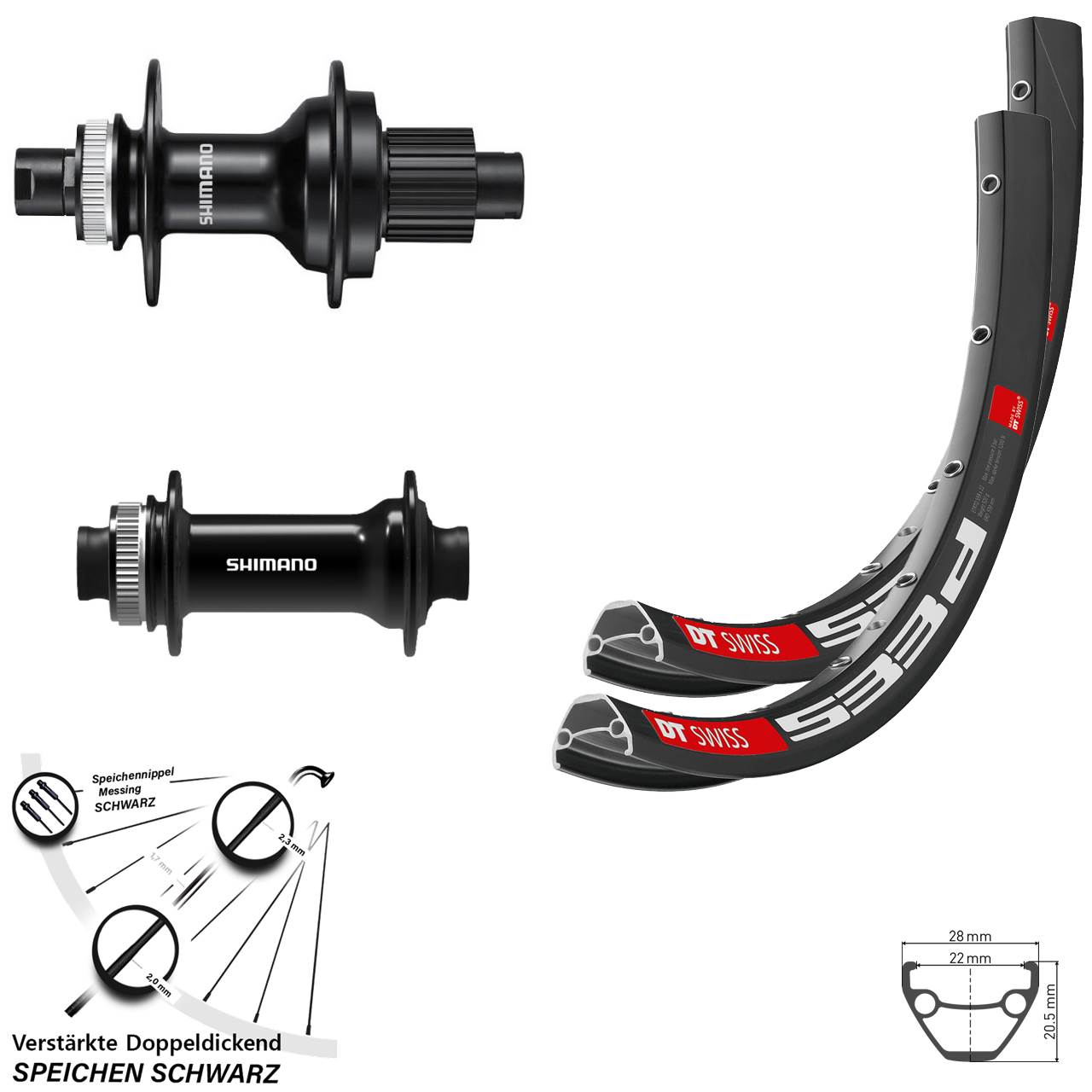 Laufradsatz 27,5 Zoll DT Swiss 533d FH-MT510 HB-TC500 15x100/12x142 Micro Spline