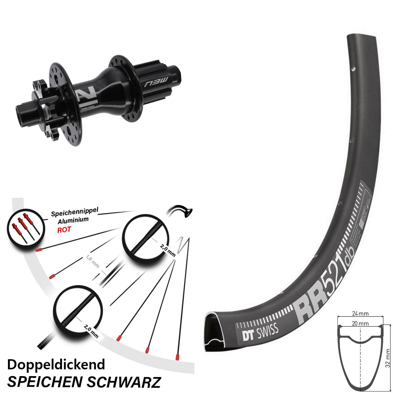 Disc Hinterrad 28 Zoll DT Swiss RR 521 Novatec D792 Campa N3W 12x142