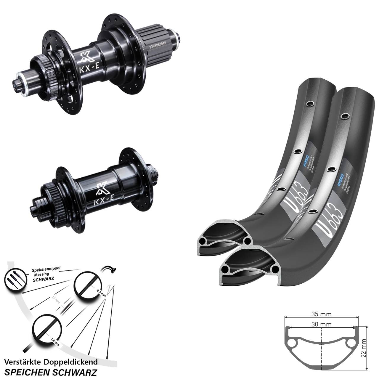 DT Swiss U663 KX-E Centerlock 29 Zoll Laufradsatz für Schnellspanner Micro Spline