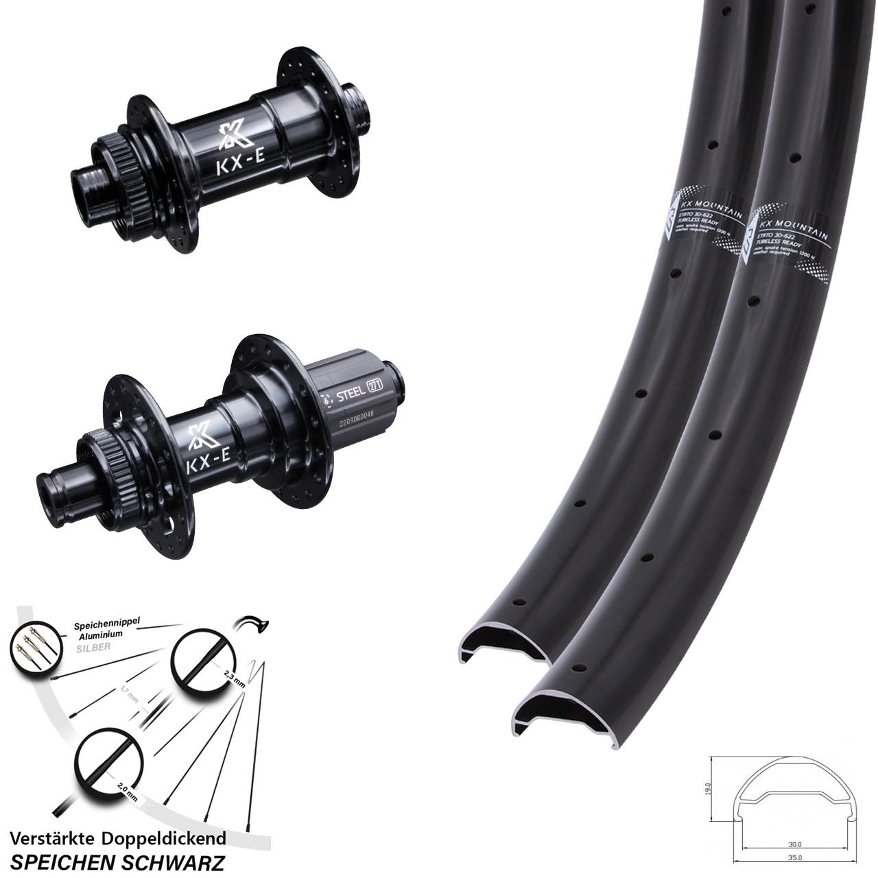 KX-E Mountain 4-fach gelagert 29 Zoll Disc Laufrad-Satz 15x100 12x142 8-12 fach