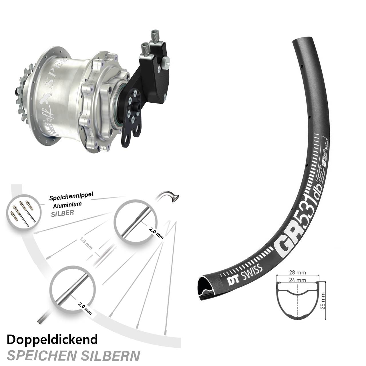 650B DT Swiss GR 531 Rohloff Speedhub 500/14 CC DB Tandem