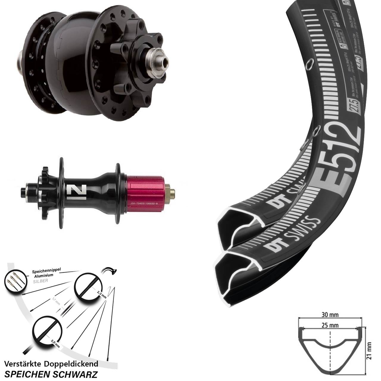 DT Swiss E512 Novatec Superlight SON 28 6-Loch 29 Zoll Laufradsatz QR 8-12 fach HG