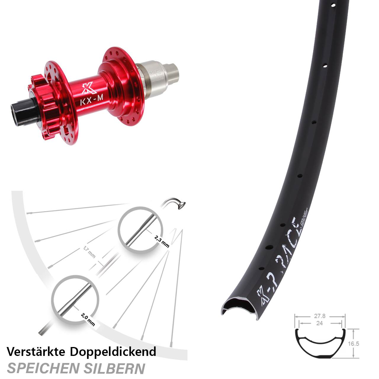 Disc Laufrad KX-MR Race rot XD 11-12 fach 12x142