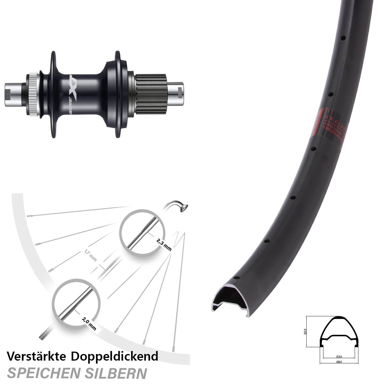 KX Clue Shimano Deore XT FH-M8110 29 Zoll Disc Laufrad 12x142 Micro Spline