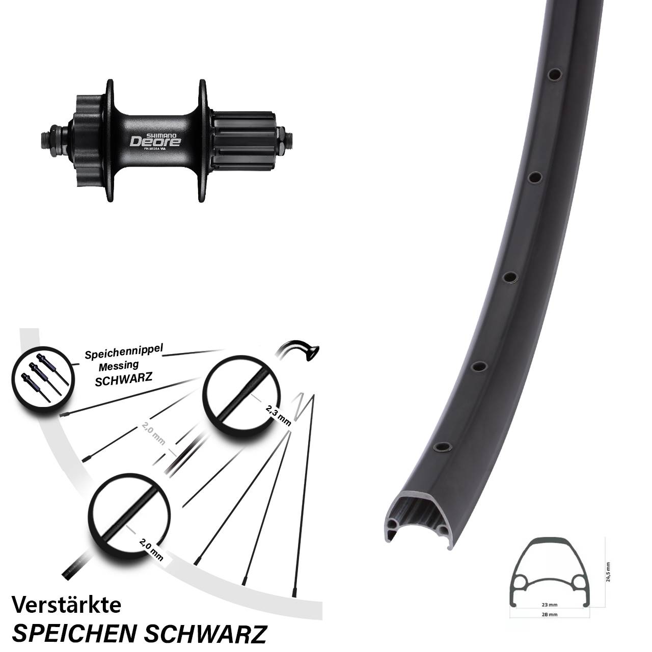 Hinterrad 6-Loch 28-29 Zoll Ambrosio Sport Shimano FH-M525 8-11 fach