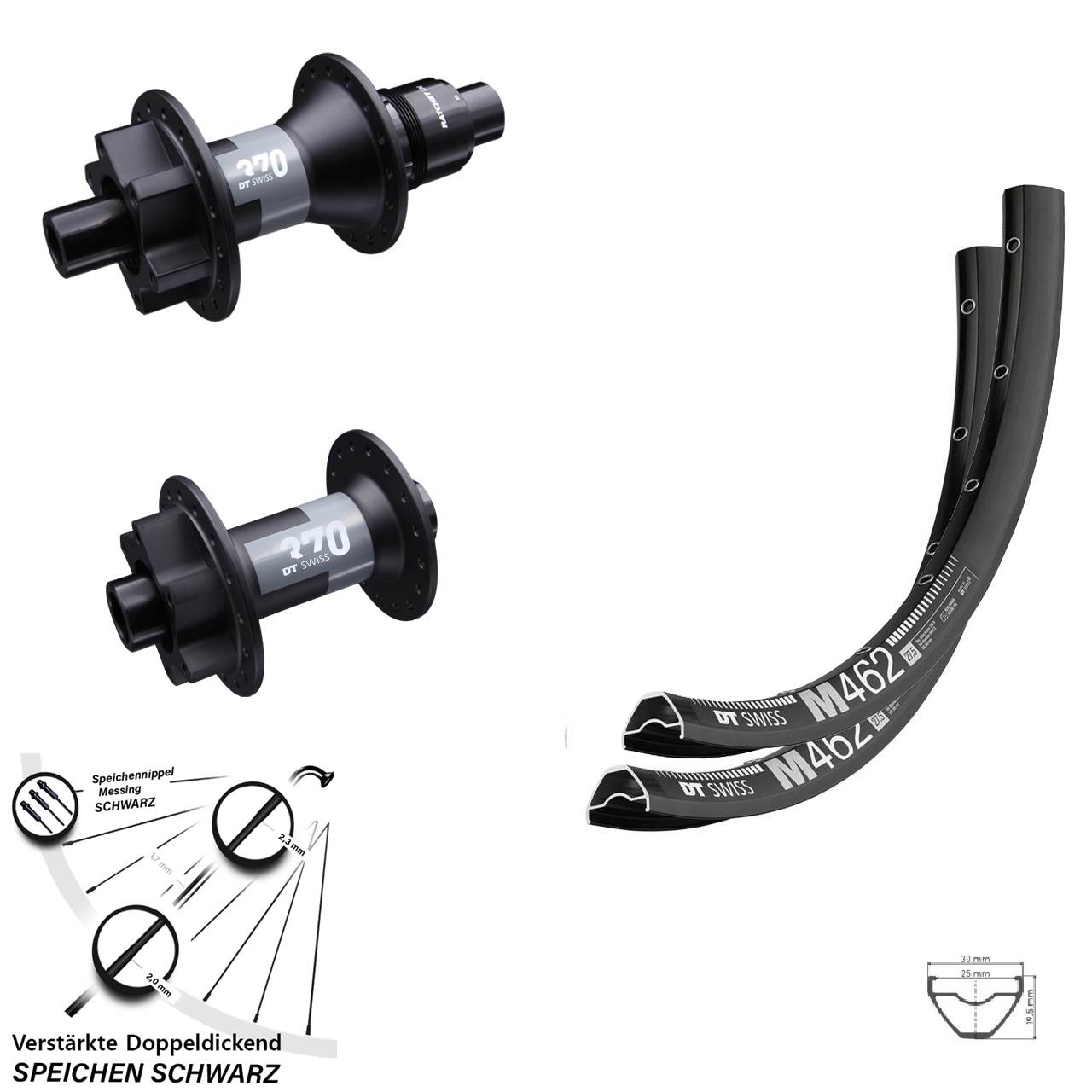 Laufradsatz 6-Loch 27,5 Zoll DT Swiss M462-370 XD 11-12 fach 15x100 12x142