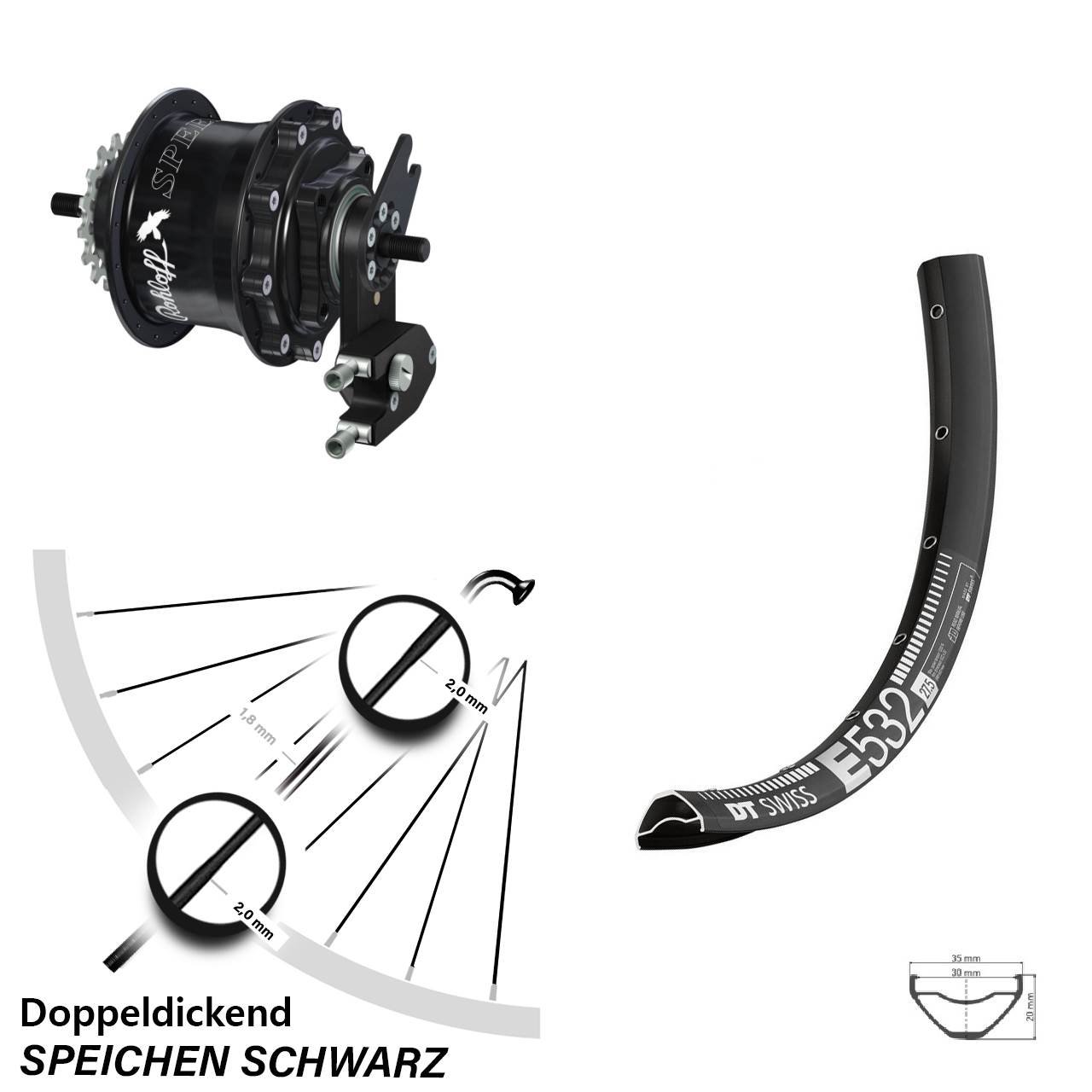 Disc Hinterrrad 29 Zoll DT Swiss E 532 Rohloff Speedhub TS DB OEM2