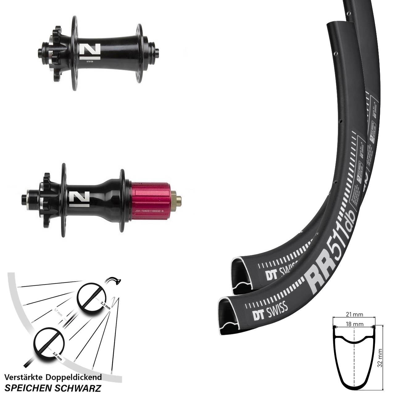 Laufradsatz 6-Loch QR 28 Zoll DT Swiss RR511 Novatec D791-Superlight 8-12 fach
