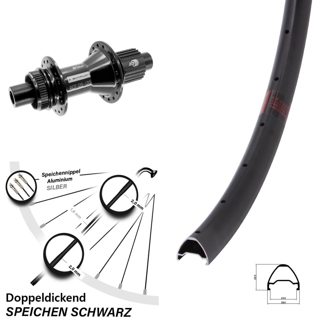 KX Clue DT Swiss 370 Hybrid 27,5 Zoll Centerlock Hinterrad 12x142 Micro Spline