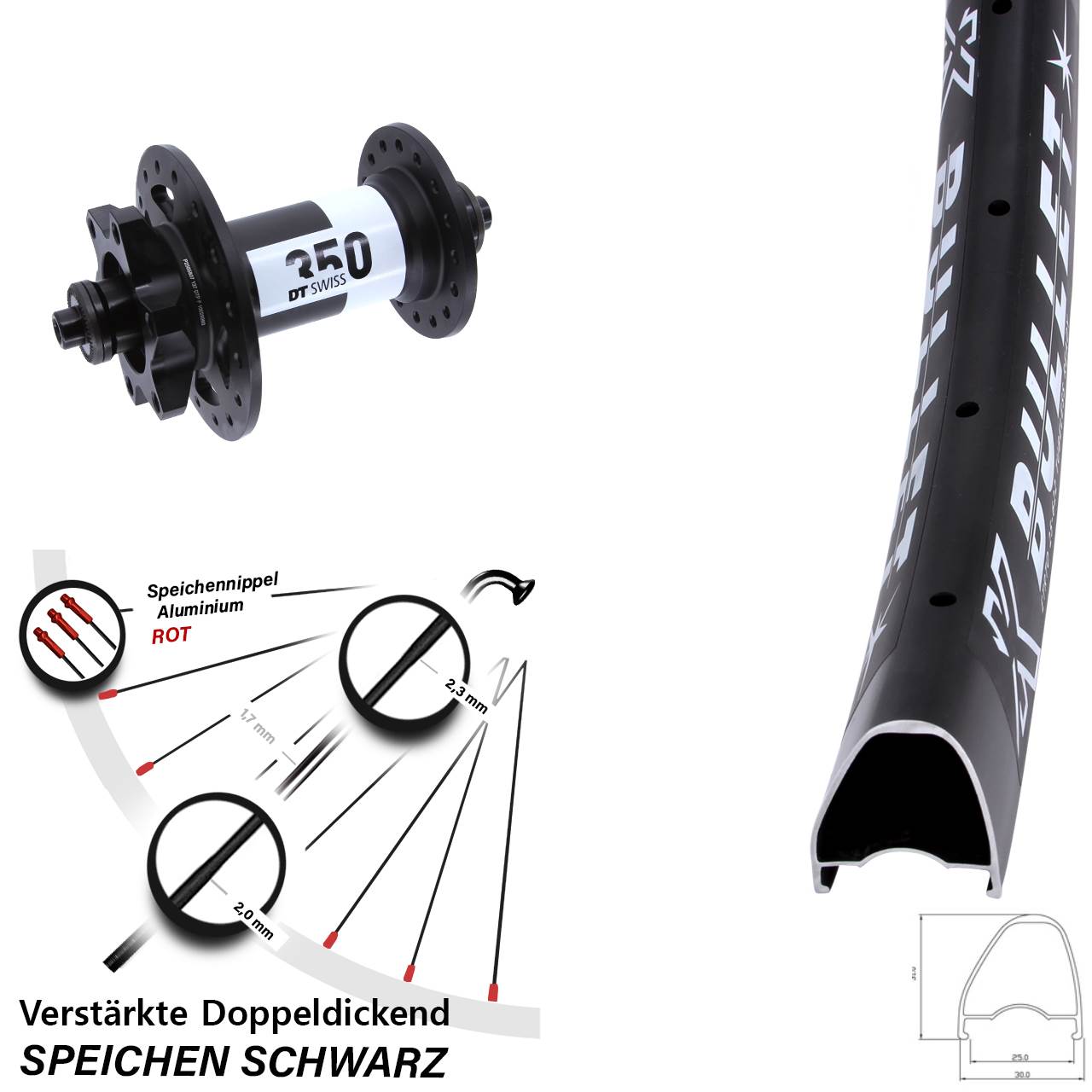 Disc Laufrad QR 29 Zoll KX Bullet OS DT Swiss 350