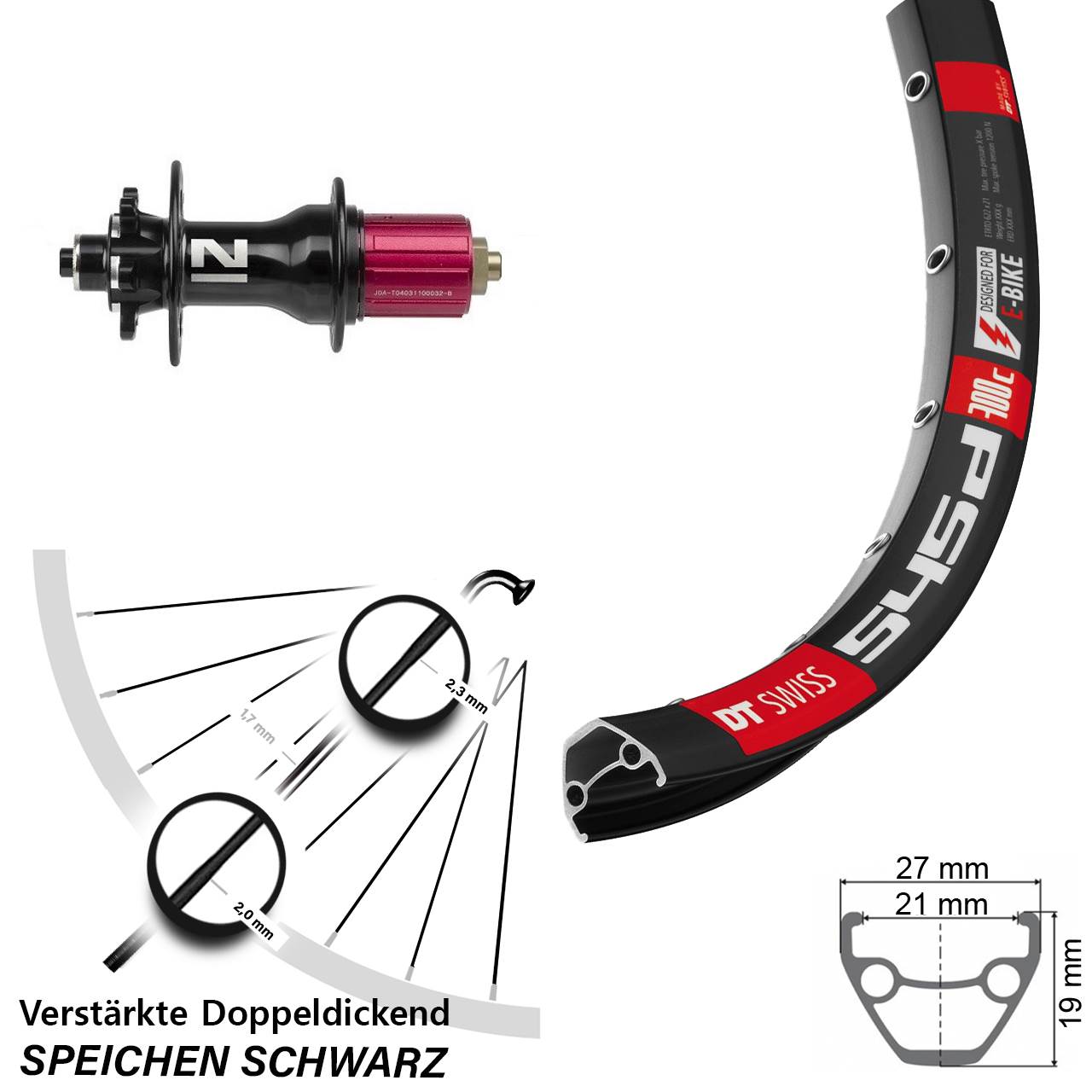 Disc Laufrad für Schnellspanner 26 Zoll DT Swiss 545 Novatec D792SB 8-12 fach HG