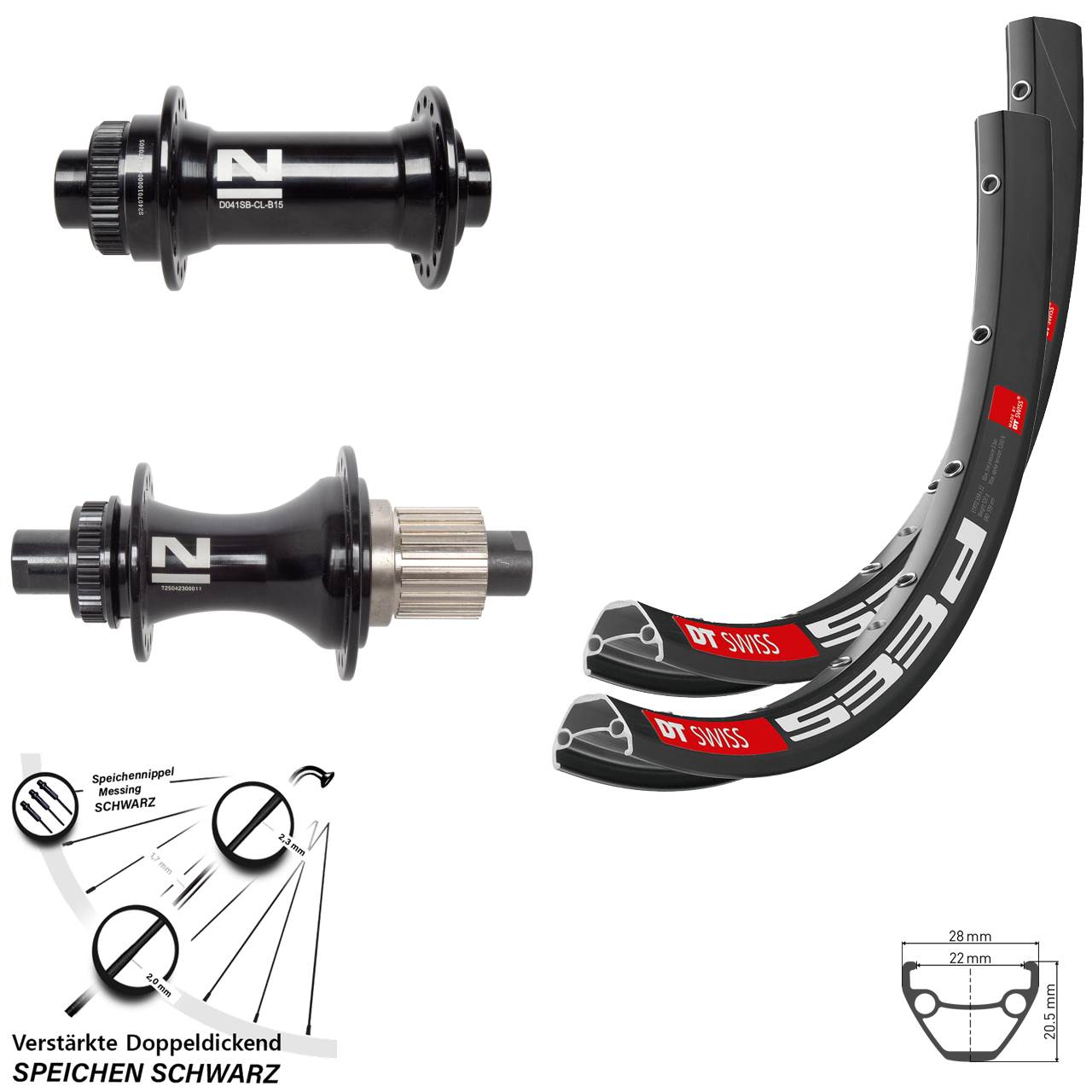 26 Zoll DT Swiss 533d Novatec D041SB D462 Disc Laufradsatz Boost Micro Spline