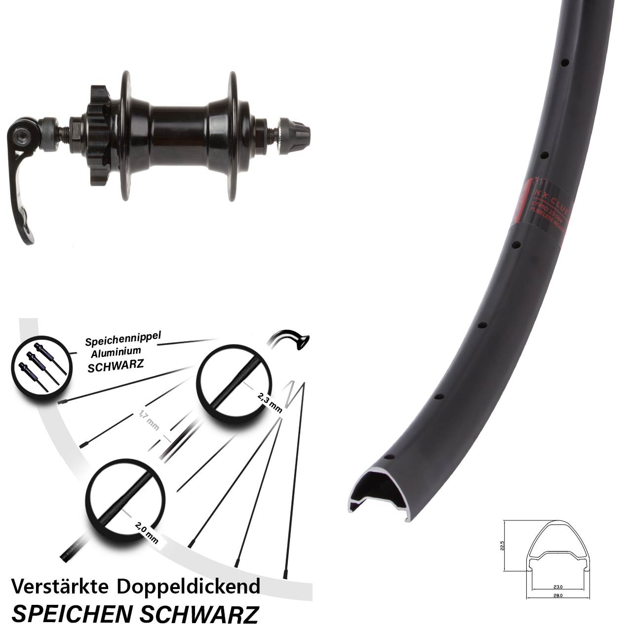 27,5 Zoll KX Clue Novatec Disc Vorderrad für Schnellspanner