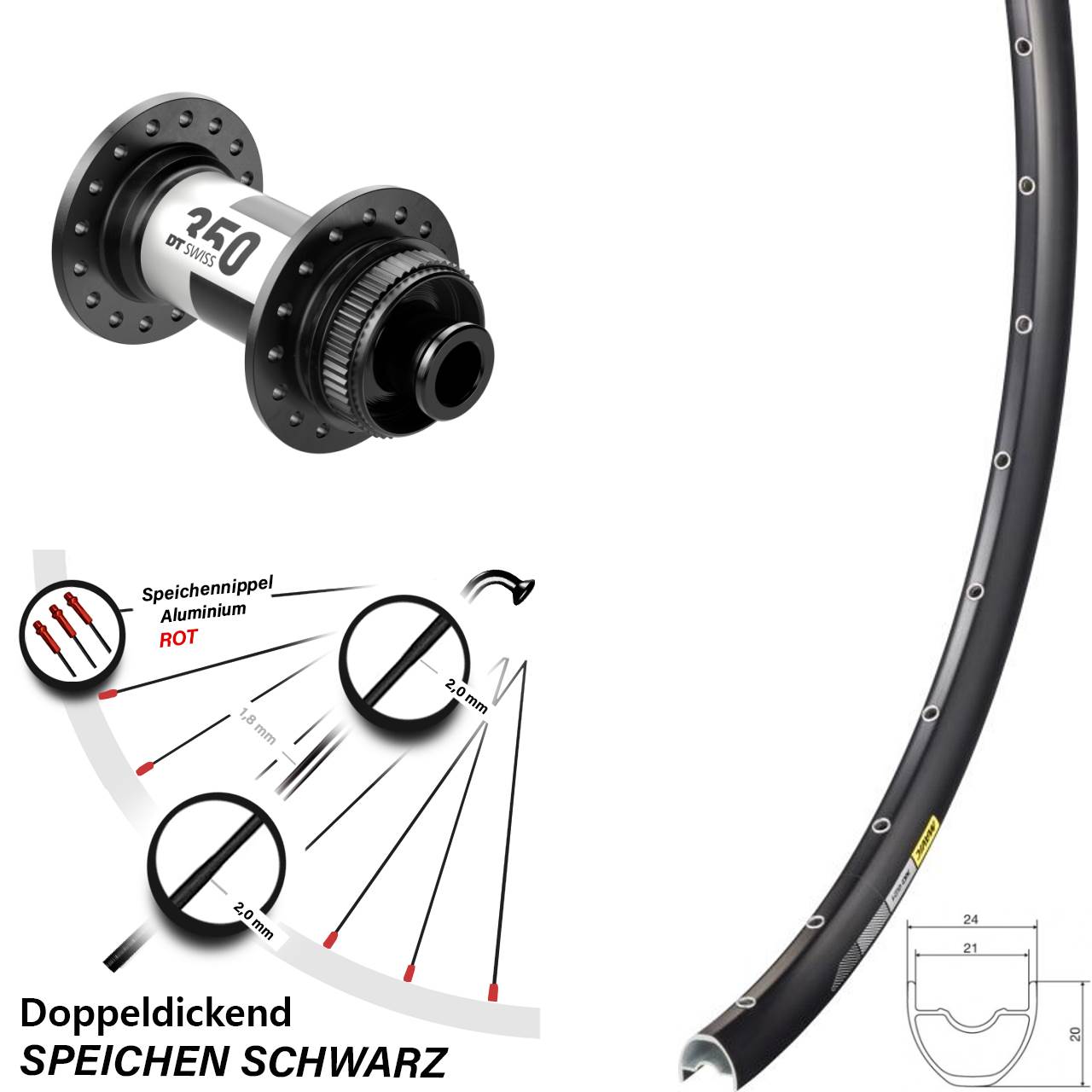 Disc Laufrad 12x100 29 Zoll Mavic XC 621 DT Swiss 350