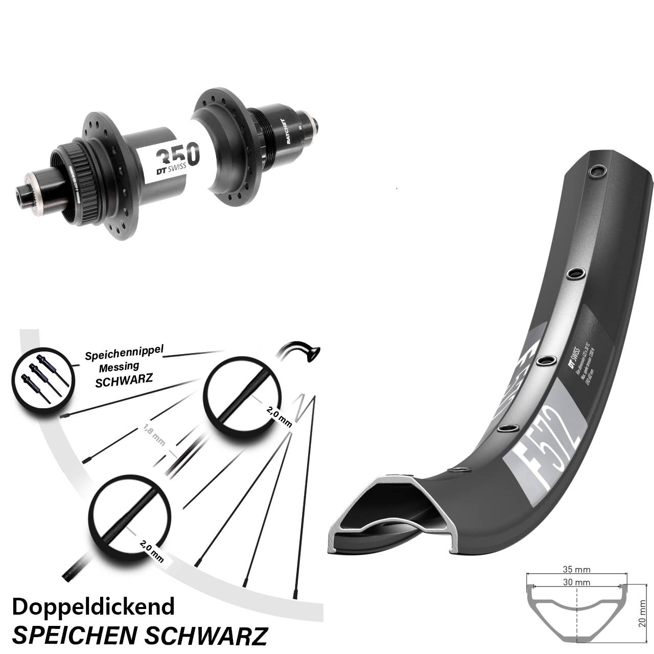 Disc Laufrad 29 Zoll DT Swiss F 572-350 XD QR Boost