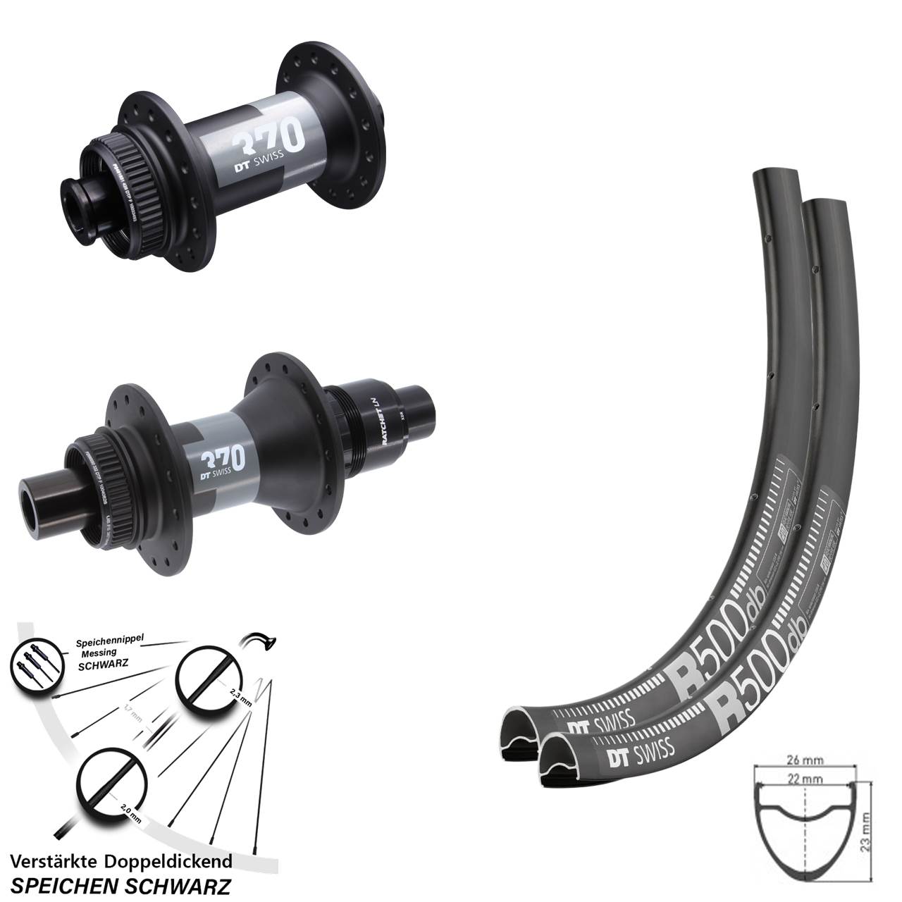 Centerlock Laufradsatz 12x100/142 28-29 Zoll DT Swiss R 500-370 XDR