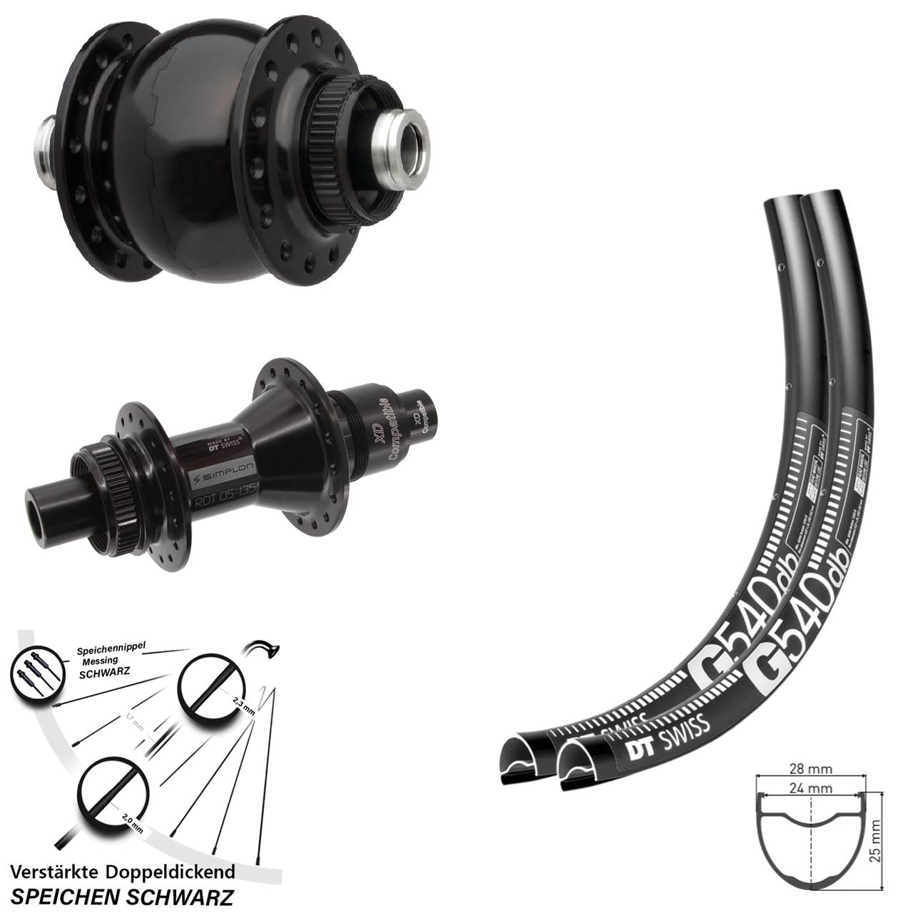 650B DT Swiss G 540-370 SON 28 Disc Laufrad-Satz 12x100/142 XD