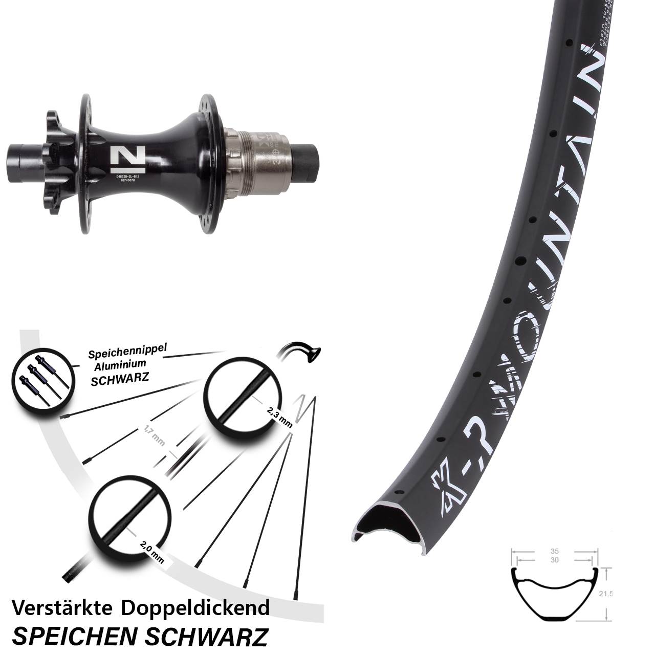 Disc Laufrad 29 Zoll KX-R Mountain Novatec D462 XD 11-12 fach 12x148