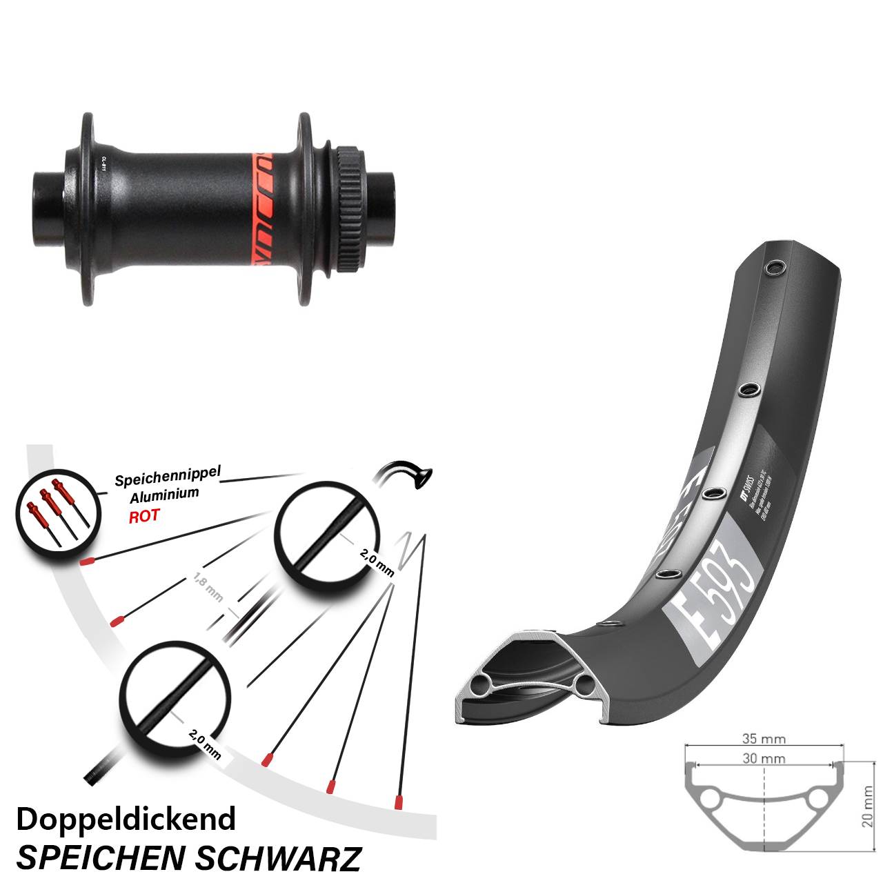 Boost Disc Laufrad 15x110 29 Zoll DT Swiss E 593 Formula