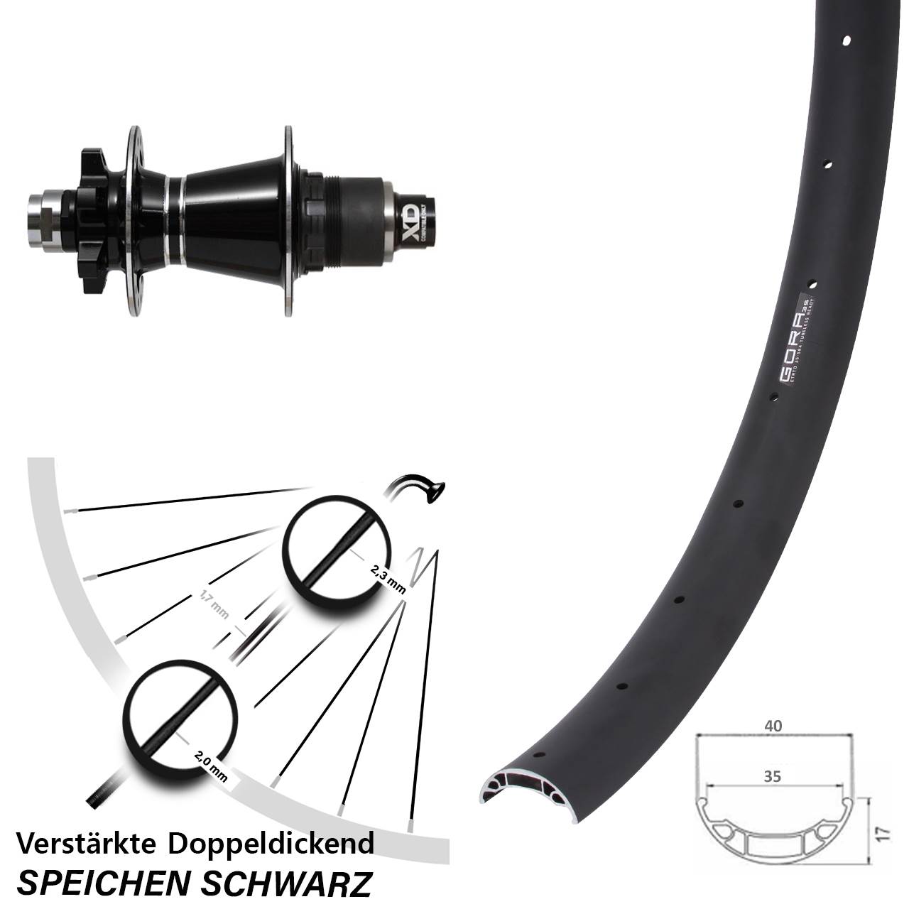 Disc Laufrad 27,5 Zoll Gora 35 Formula GDC XD 12x142