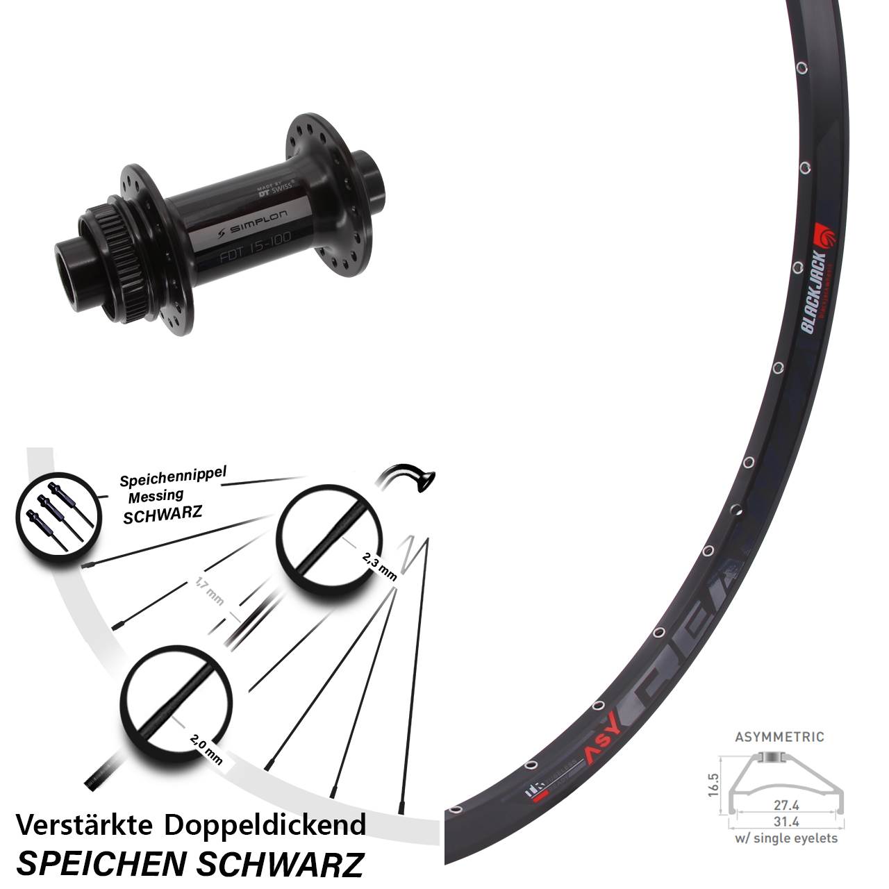 Vorderrad Centerlock 650B Rodi Ready 27 DT Swiss 370 15x100