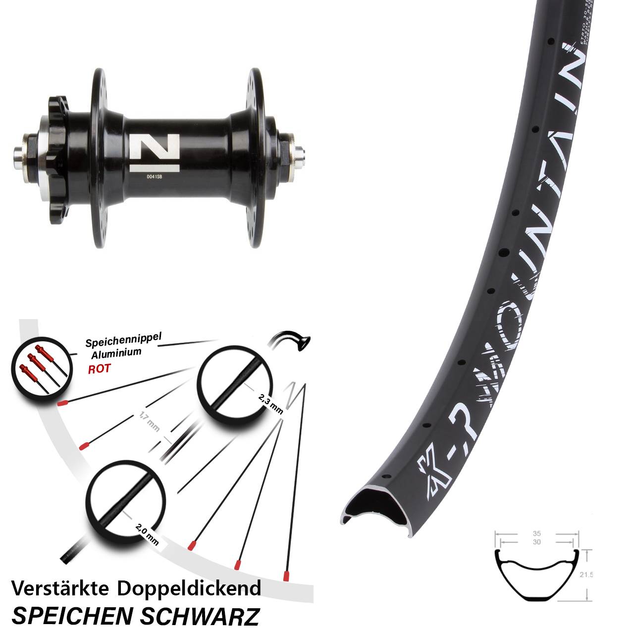 Vorderrad 6-Loch 27,5 Zoll KX-R Mountain Novatec D-041 QR
