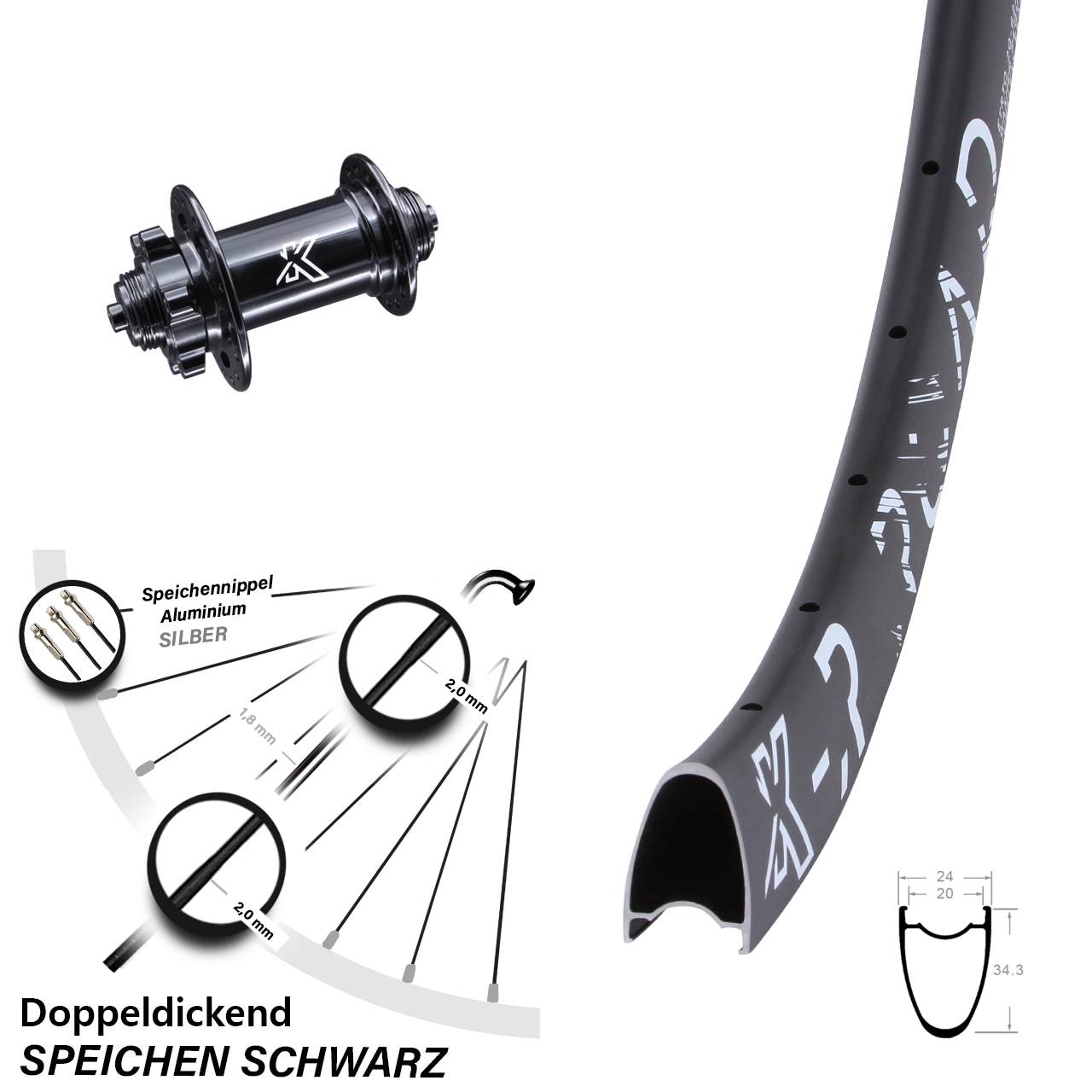 Disc Vorderrad 28 Zoll KX-MR Road QR