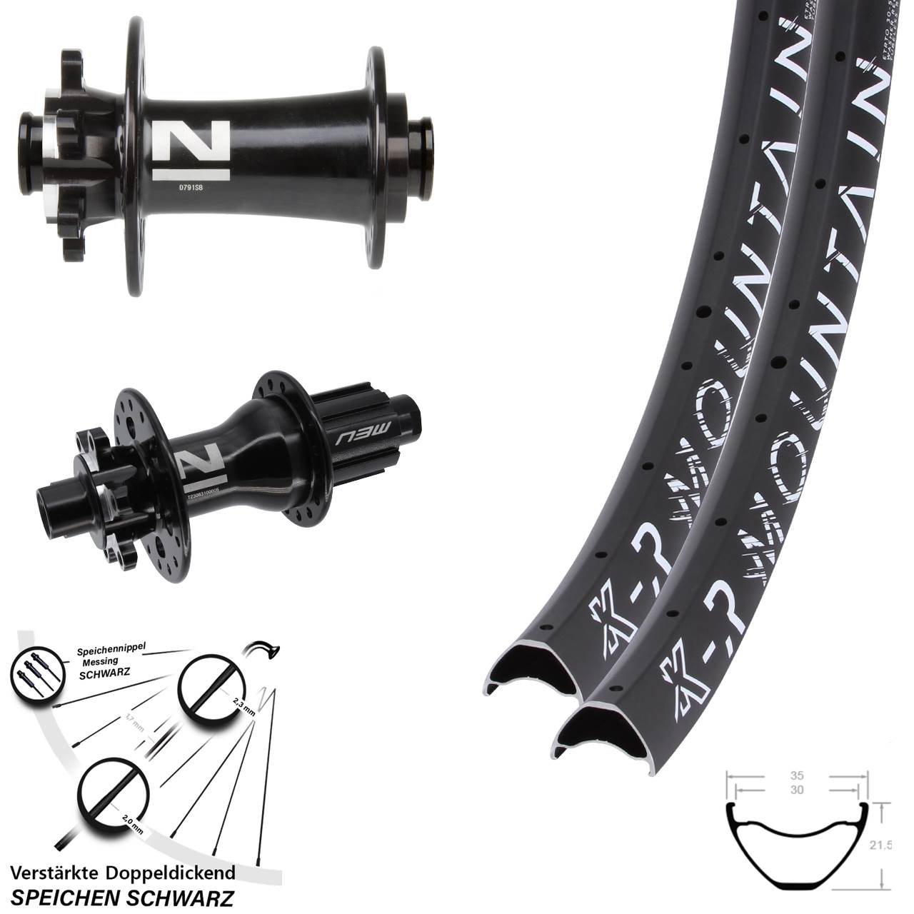 27,5 Zoll KX-R Mountain Novatec D791 Superlight Disc Laufradsatz 12x100/142 Campagnolo N3W