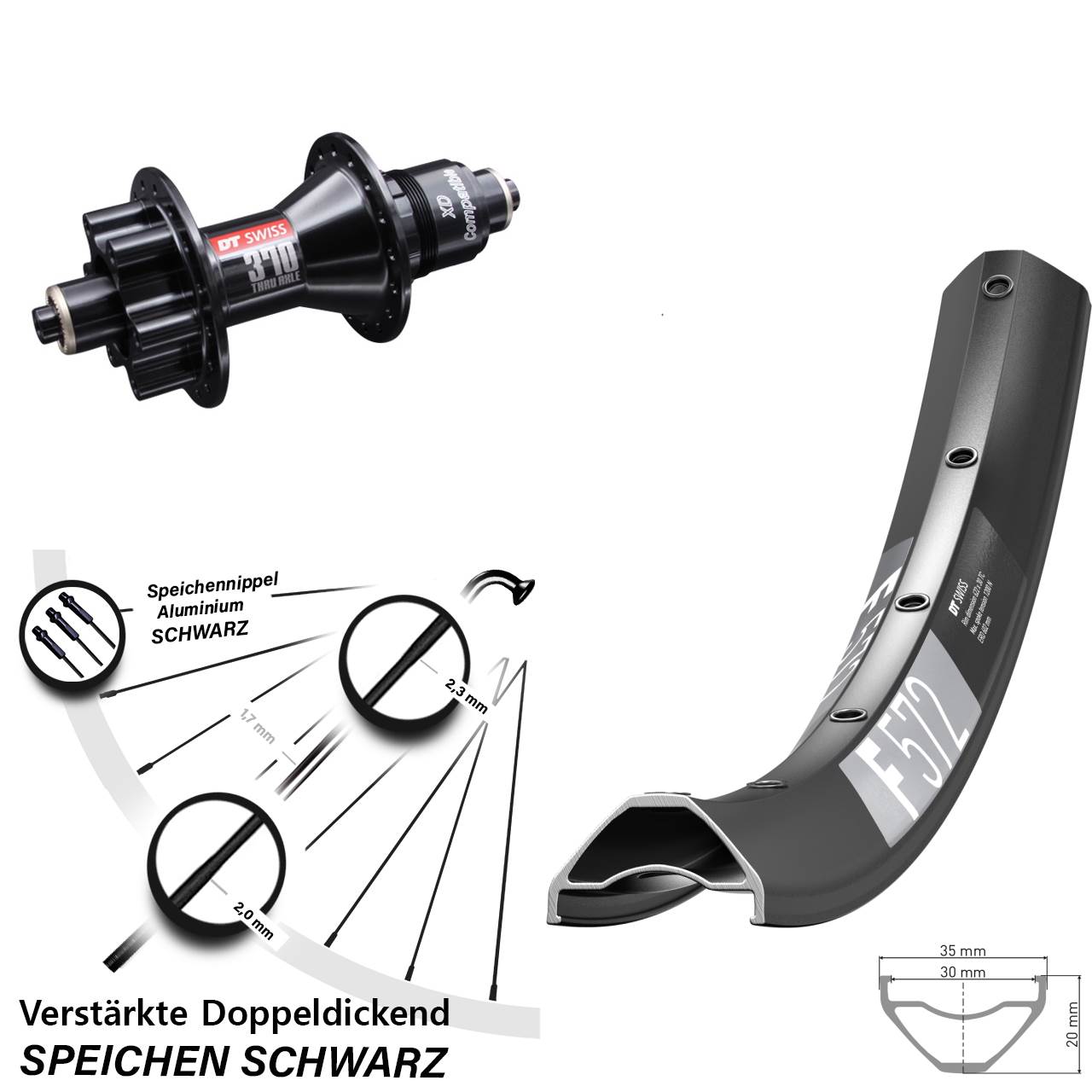 Disc Hinterrad für Schnellspanner 29 Zoll DT Swiss F 572 DT Swiss 370 SRAM XD