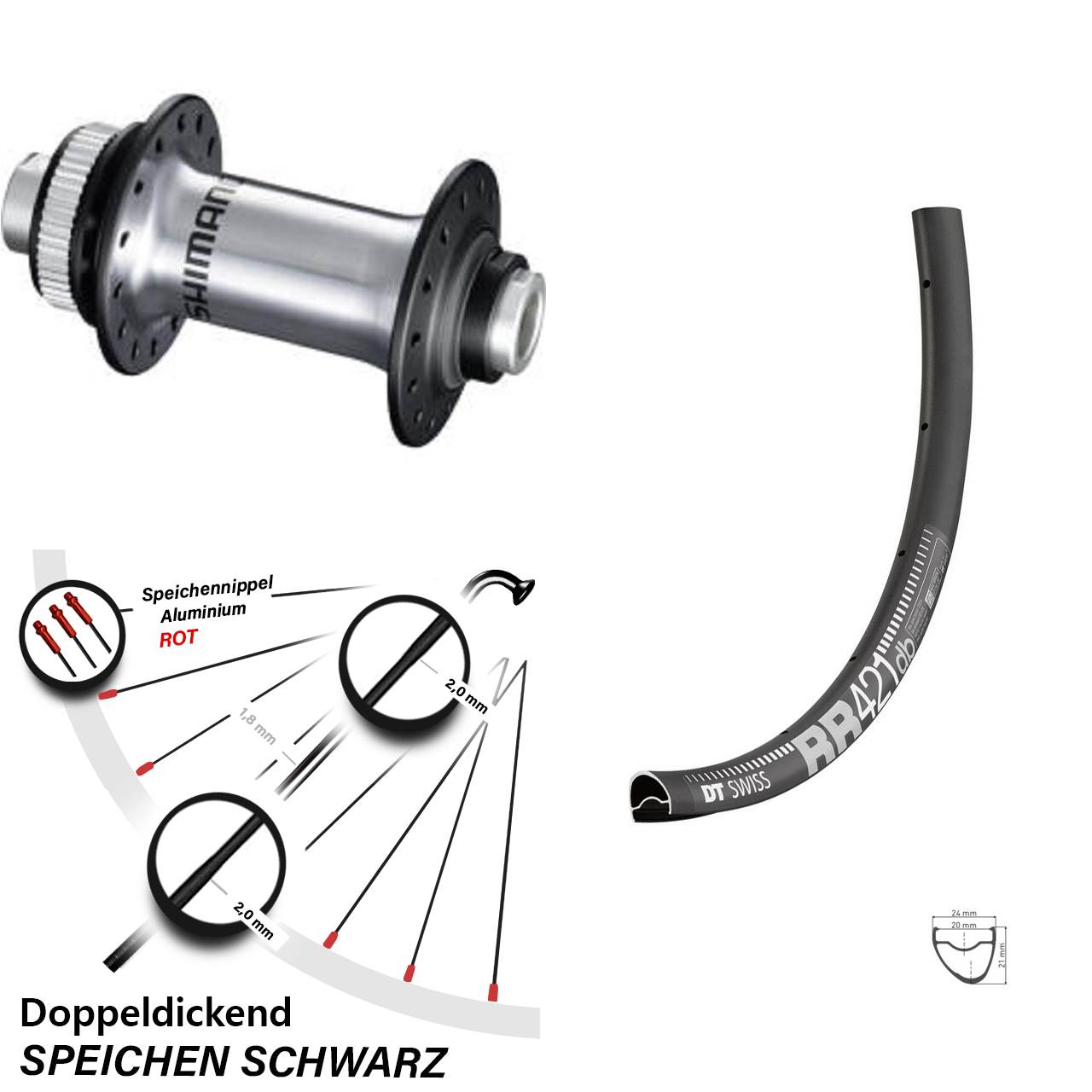 Vorderrad Centerlock 28 Zoll DT Swiss RR 421 Shimano RS770 12x100