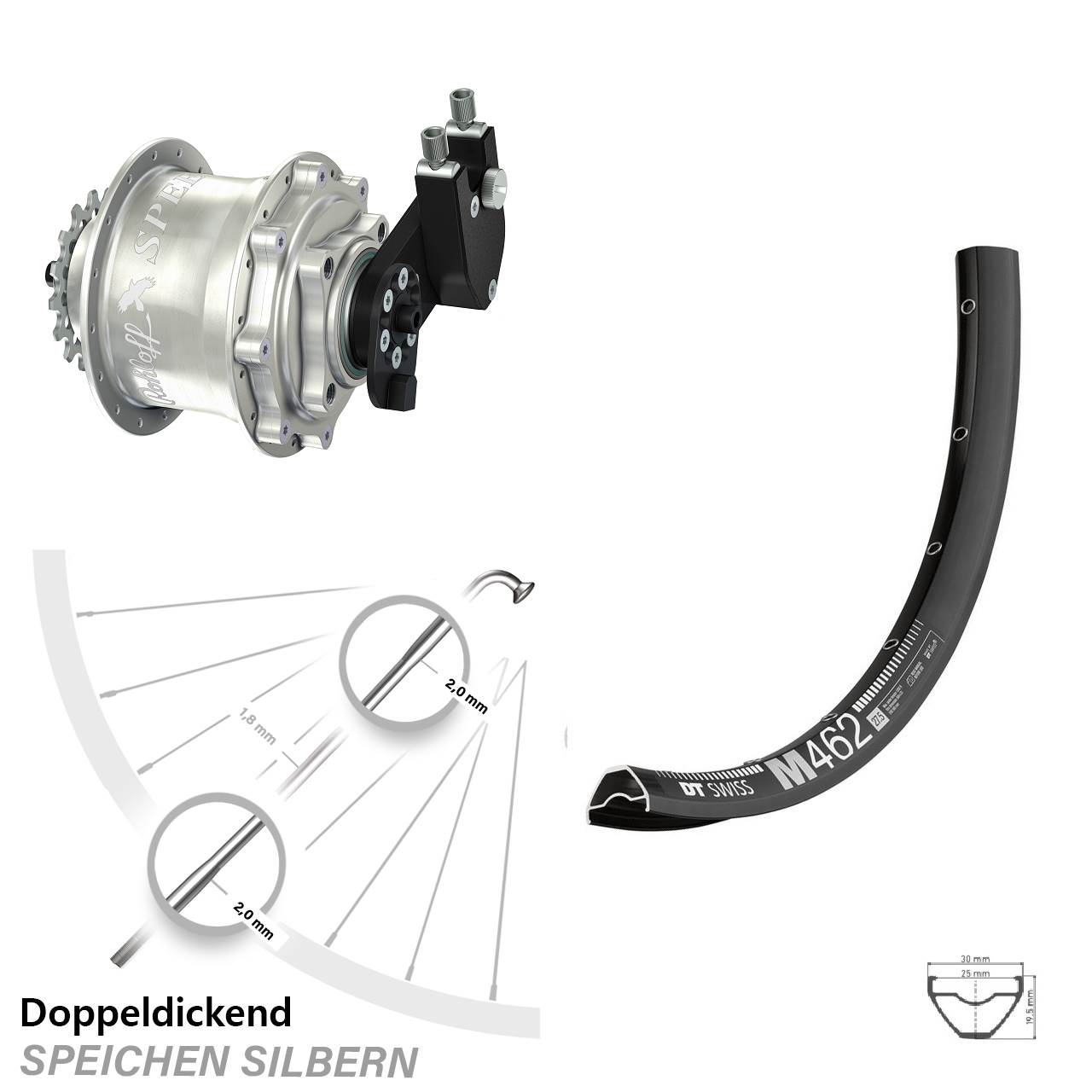 DT Swiss M 462 Rohloff Speedhub 500/14 CC DB OEM 650B Disc Laufrad