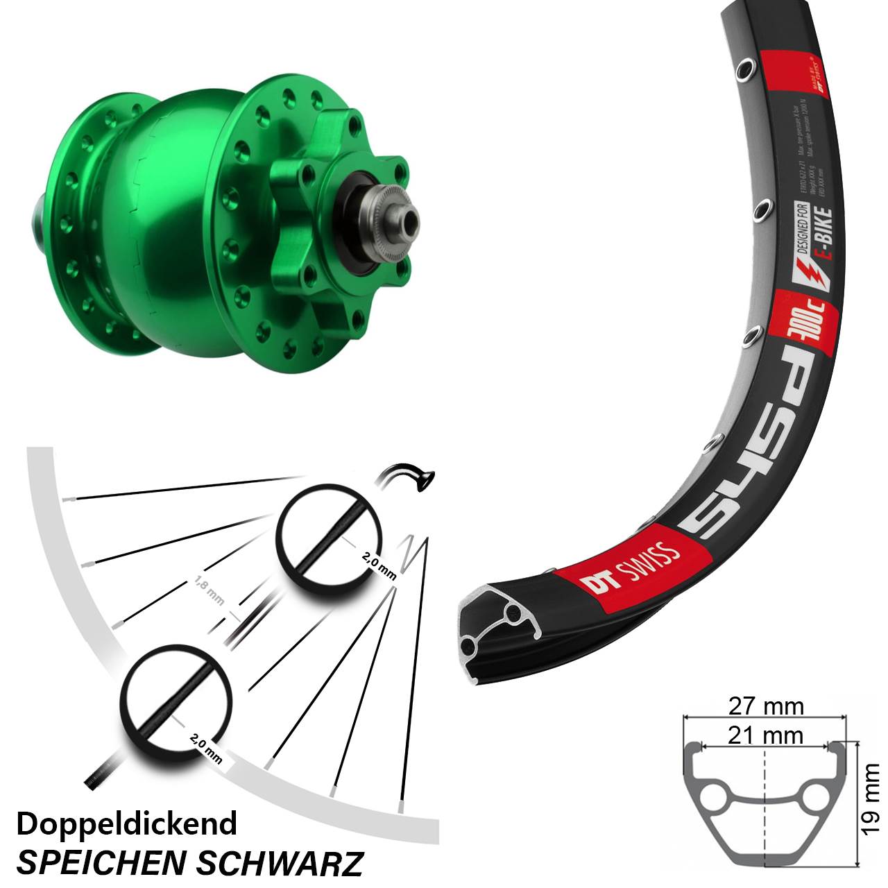 29 Zoll Vorderrad inklusive DT Swiss 545 Son 28 Nabendynamo