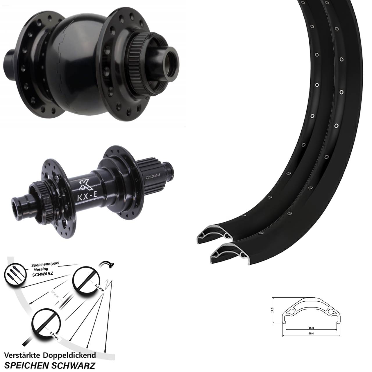 Disc Laufradsatz 29 Zoll Ryde Disc 35 KX-E SON 28 Micro Spline 15x110 12x148