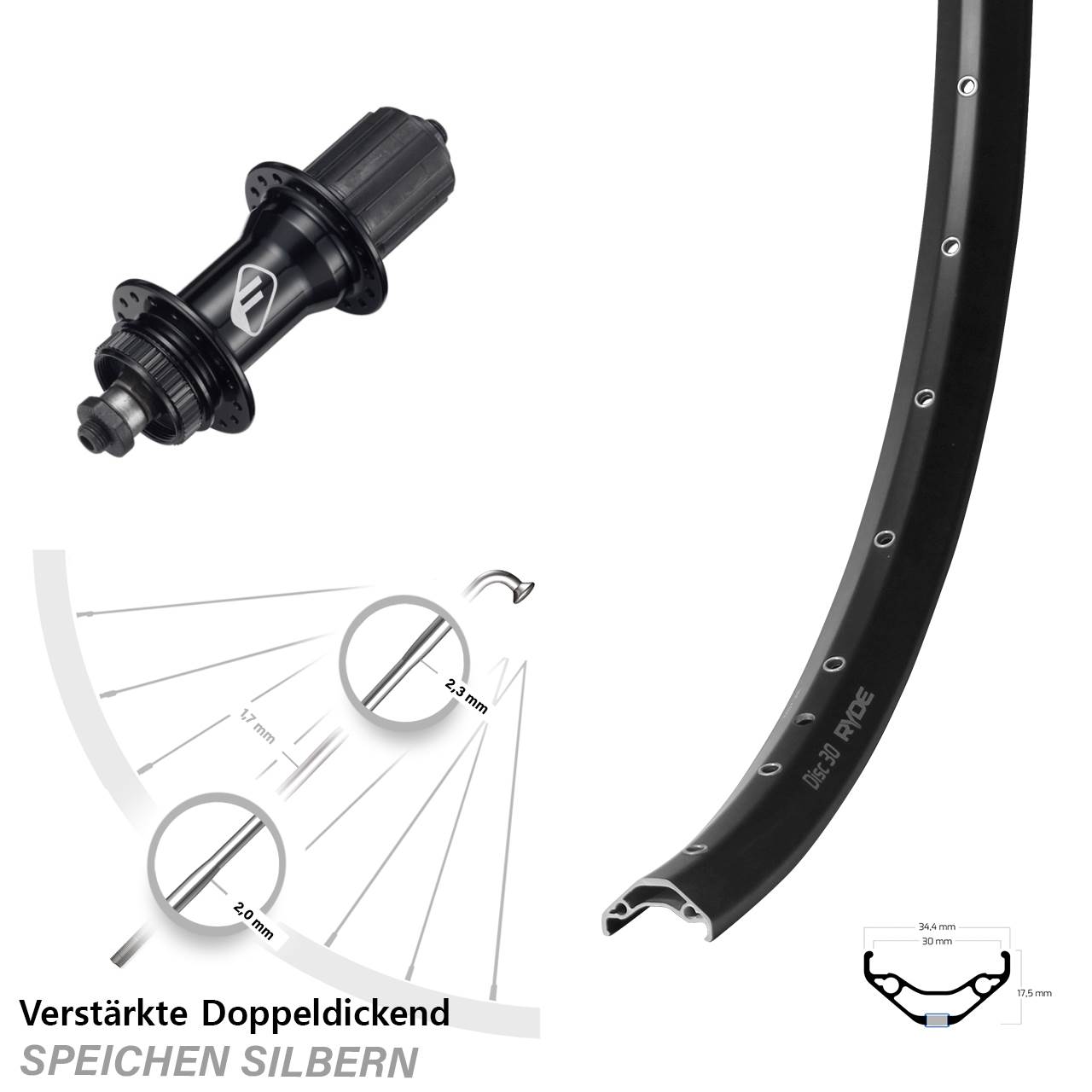 Centerlock Hinterrad 29 Zoll Ryde Disc 30 Formula CL52 8-11 fach QR