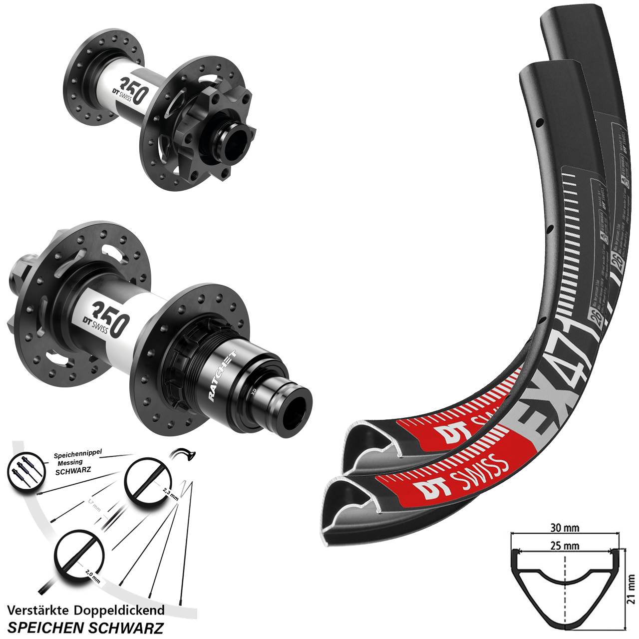 Disc Laufrad-Satz 27,5 Zoll DT Swiss EX471-350 SRAM XD 15x100 12x142