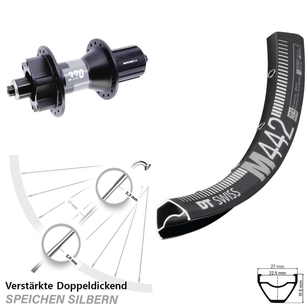 Disc Hinterrad 28-29 Zoll DT Swiss M 442-370 8-11 fach HG QR