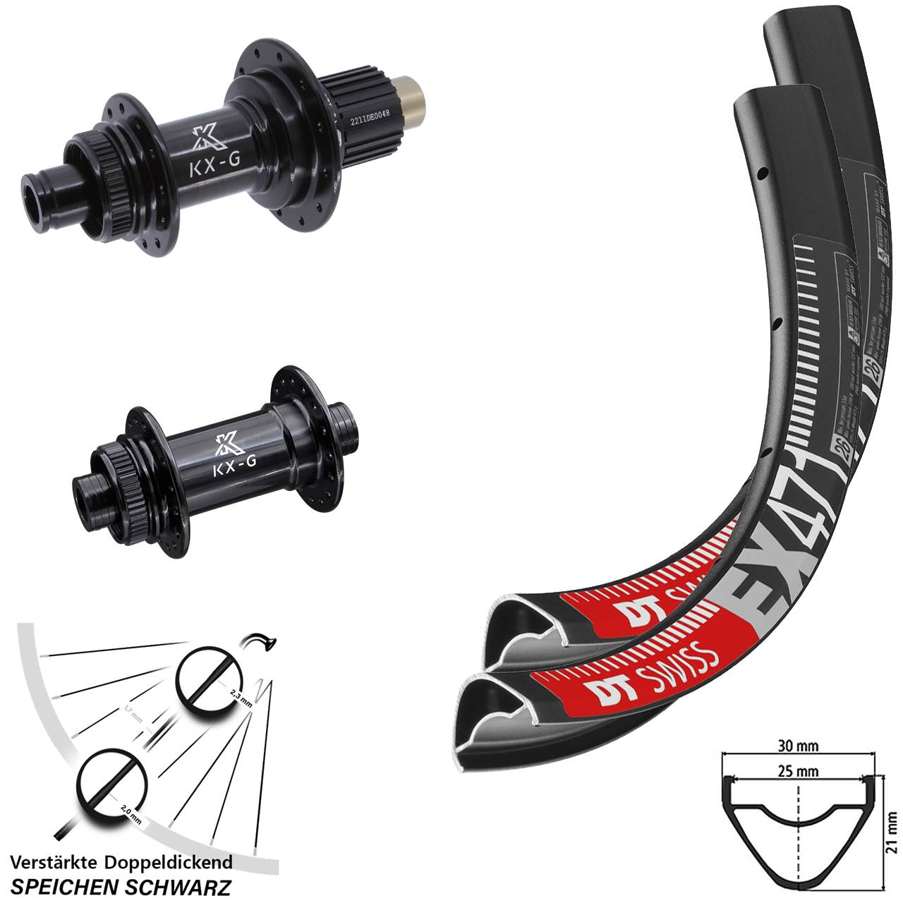 DT Swiss EX 471 KX-G 650B Disc Laufradsatz 15x100 12x142 Micro Spline
