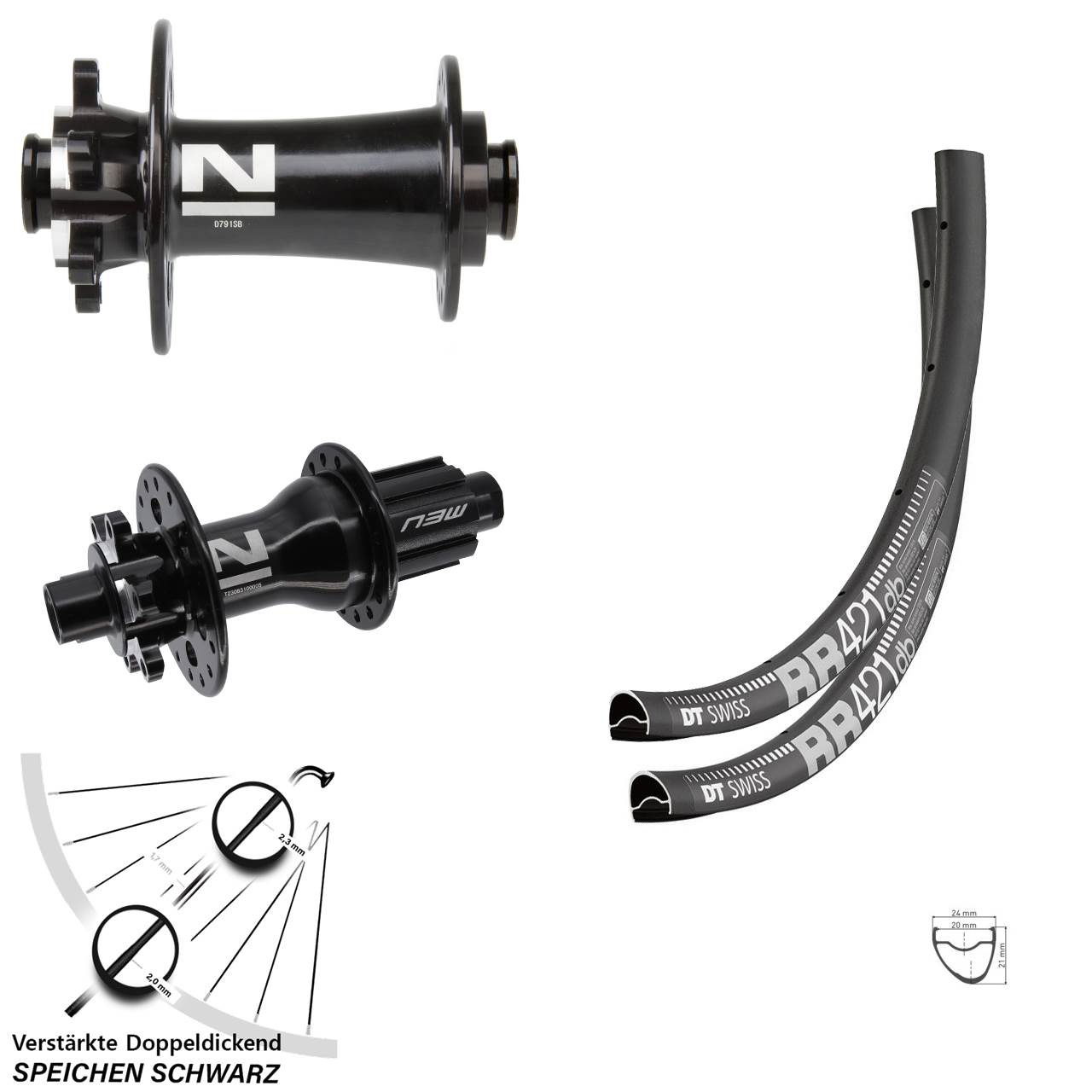 28 Zoll DT Swiss RR 421 Novatec D791-Superlight Disc Laufradsatz 12x100/142 Campa N3W