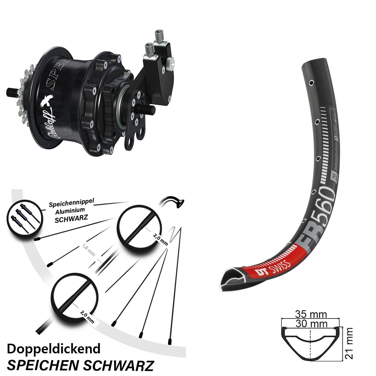DT Swiss FR560 Rohloff Speedhub TS DB 26 Zoll Disc Hinterrrad