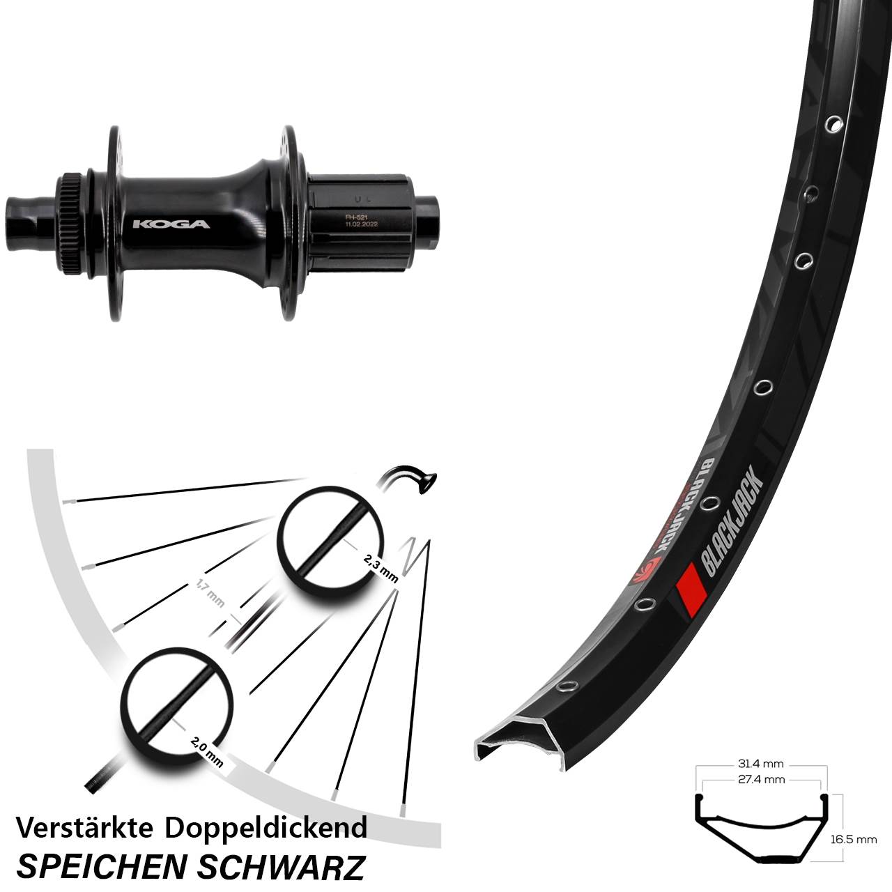 Centerlock Hinterrad 12x148 27,5 Zoll Rodi Ready 27 Formula ECT-148S 8-11 fach HG