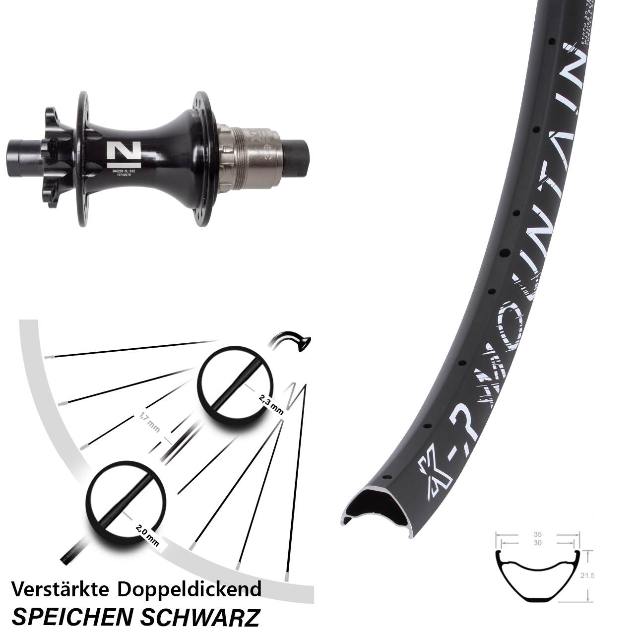 Disc Laufrad 29 Zoll KX-R Mountain Novatec D462 XD 11-12 fach 12x148