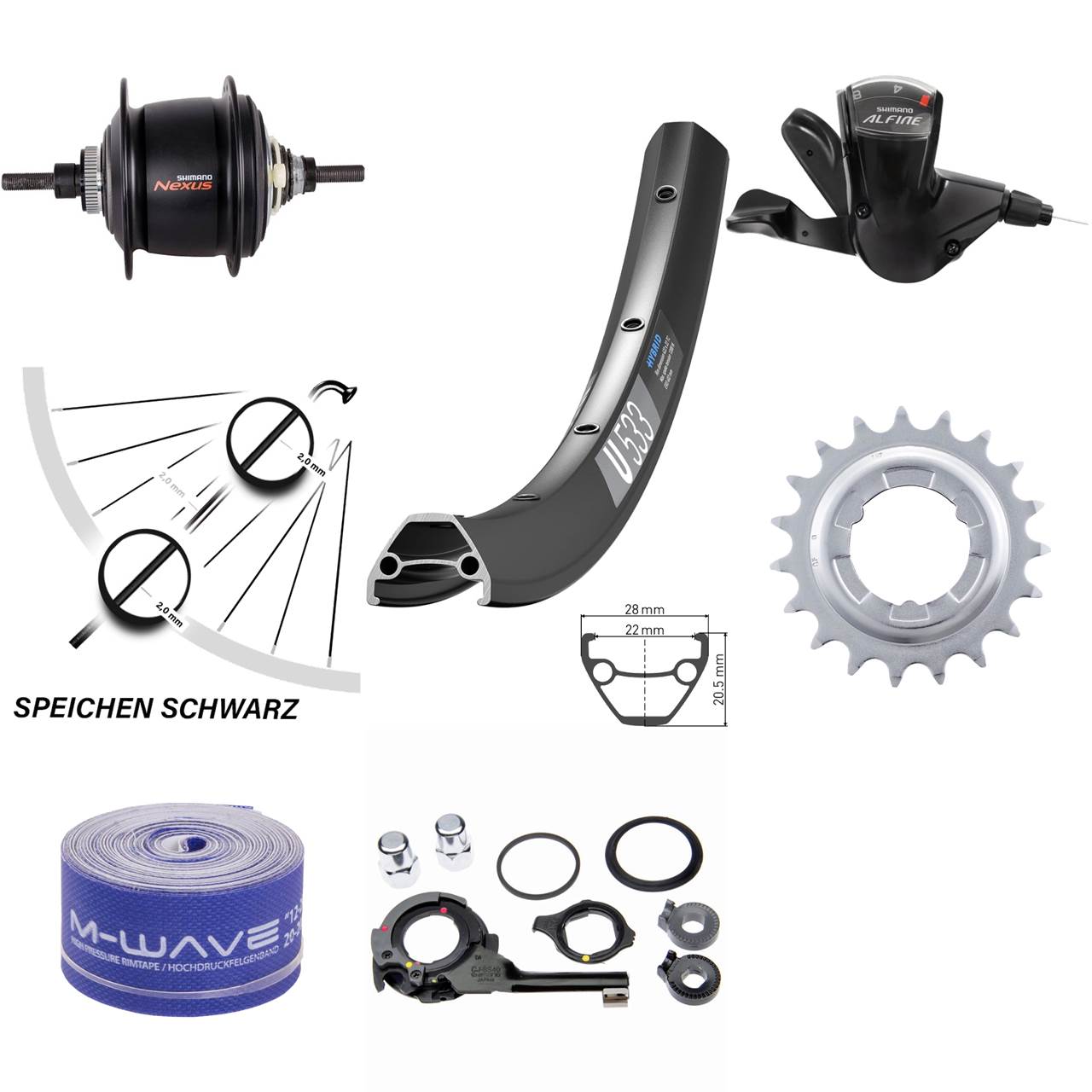 27,5 Zoll DT Swiss U533 8-Gang SG-C6001 Centerlock Hinterrad